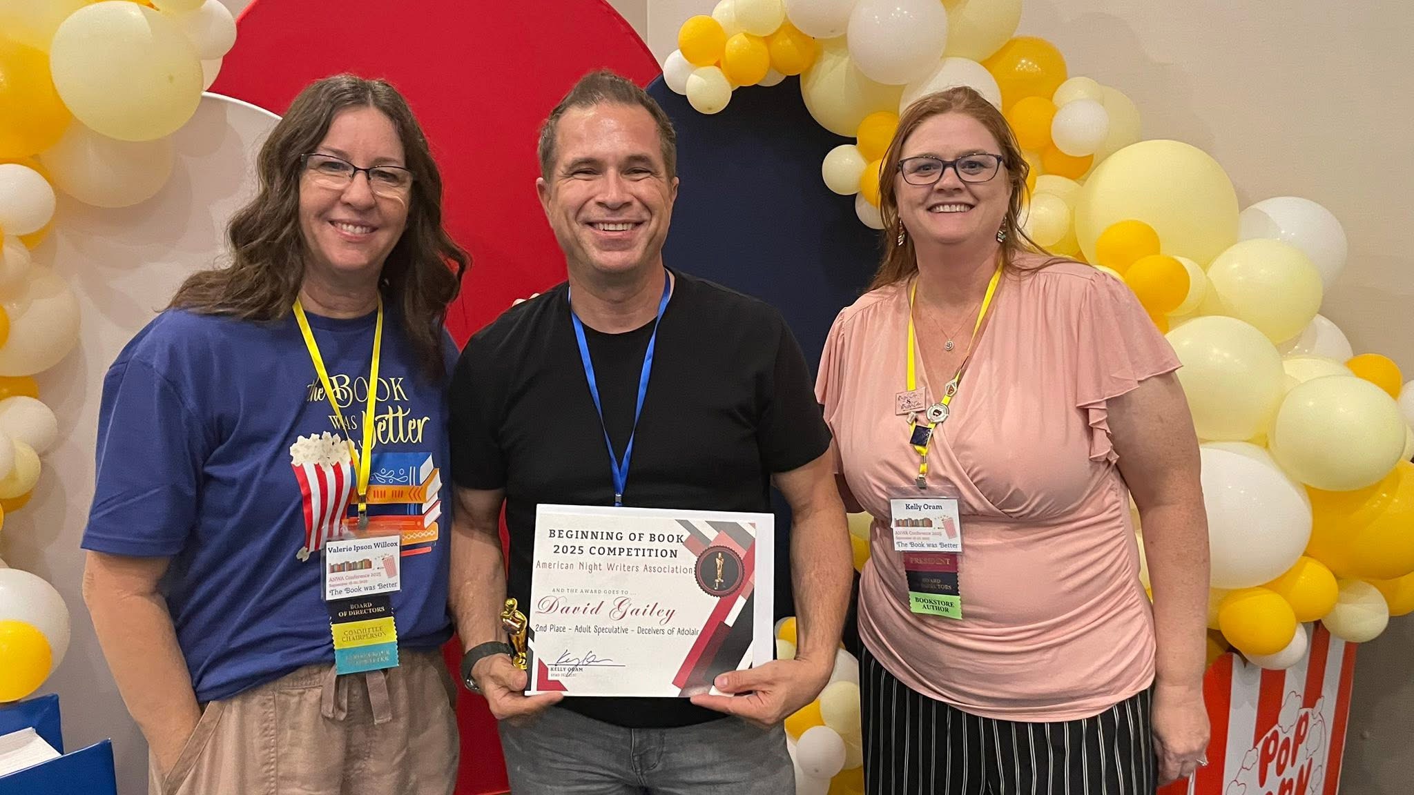 David Gailey at ANWA conference with award